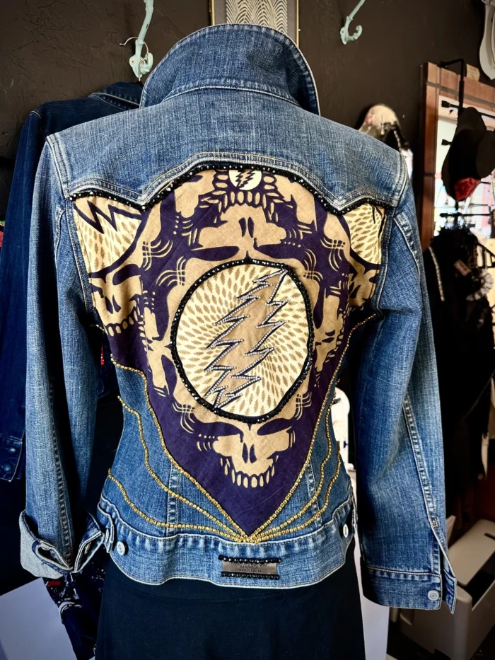 A jacket with a design on it is shown.