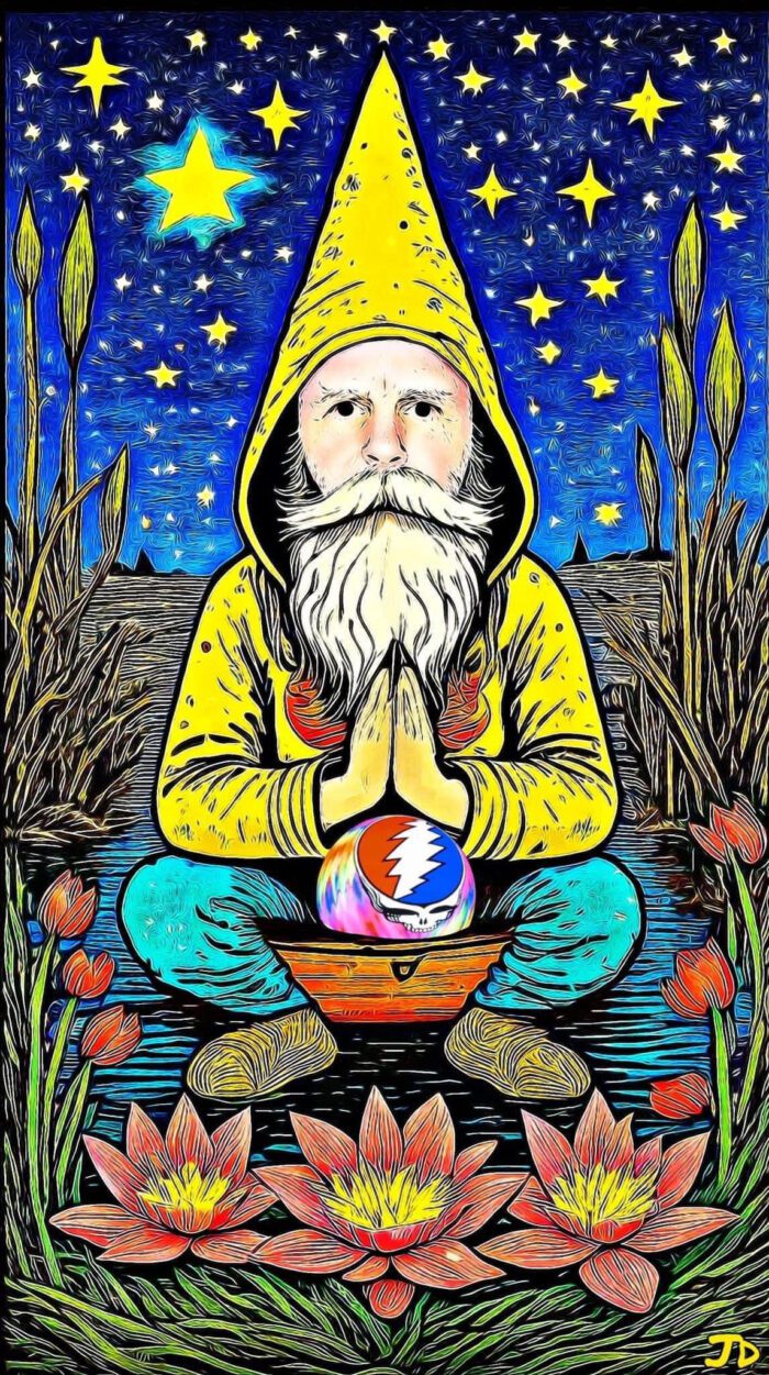 Grateful Dead inspired artwork of a gnome.