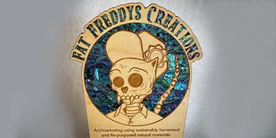 Fat Freddy's Creations logo with skull design.