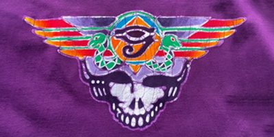 Grateful Dead skull and wings logo.