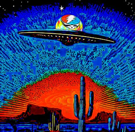 Grateful Dead, UFO, desert landscape