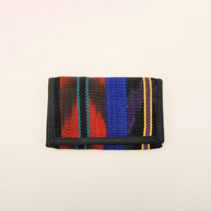 Striped black and colorful wallet.