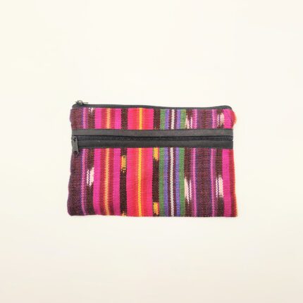 Colorful striped zippered pouch