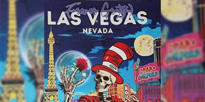 Las Vegas illustration with a skeleton