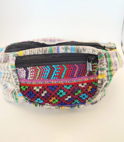 Colorful patterned fabric fanny pack.