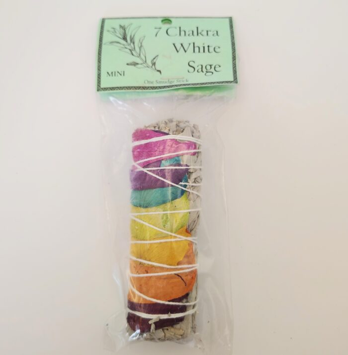 7 Chakra White Sage Smudge Stick.