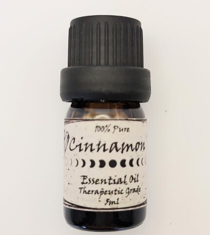 Cinnamon essential oil in a bottle.