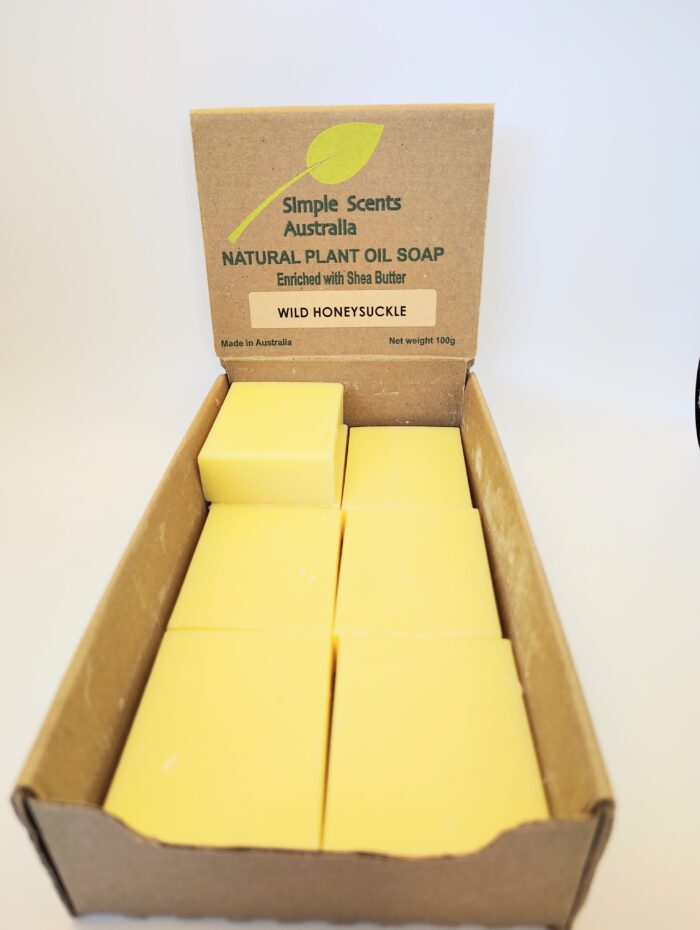 Box of wild honeysuckle soap bars.