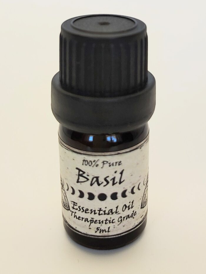 5 ml bottle of pure basil oil.