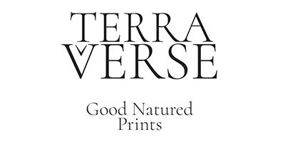 Terra Verse logo, good natured prints.