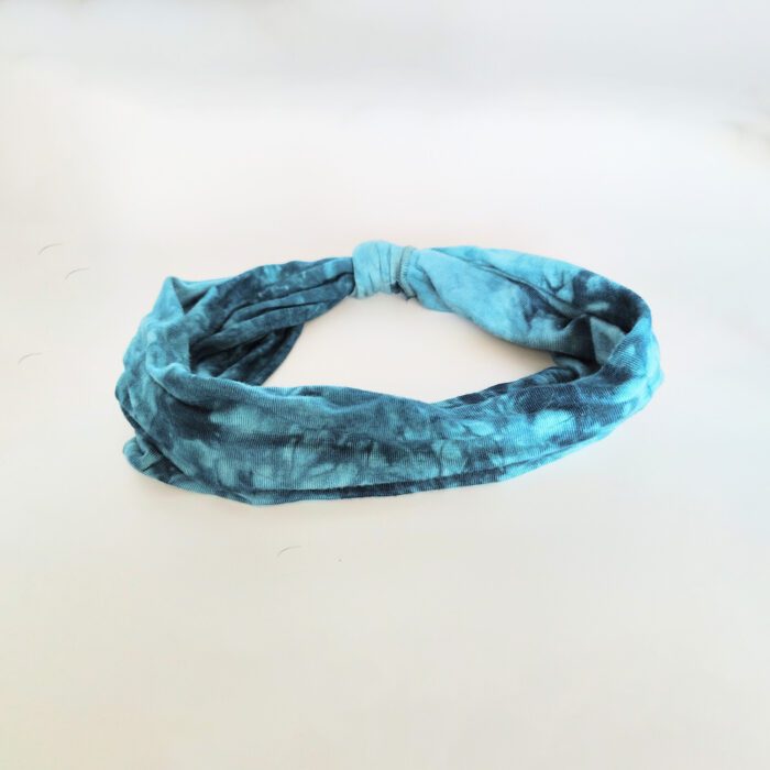 Blue and green tie-dye headband.